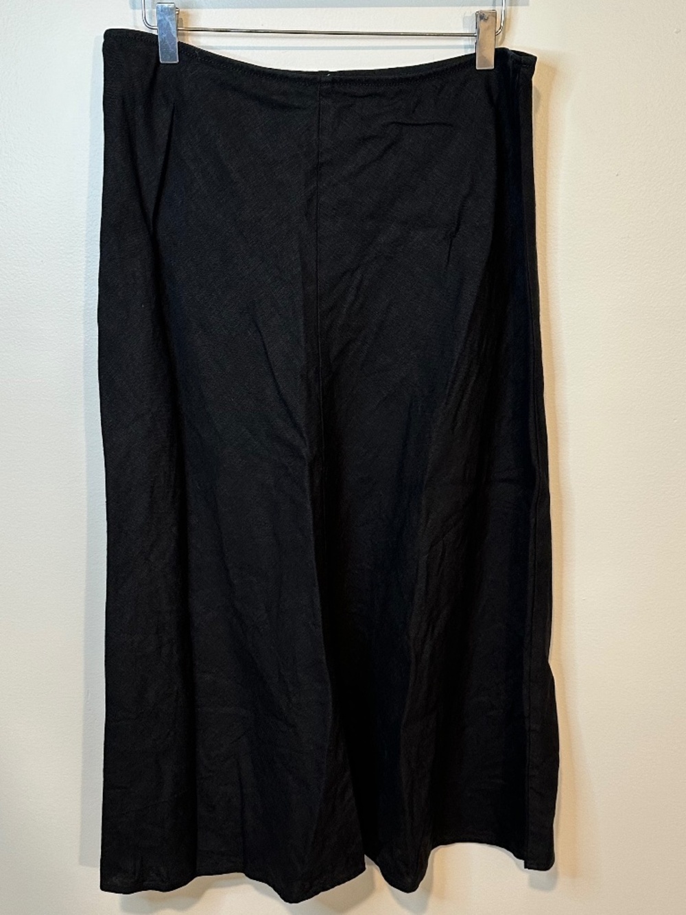 Eileen Fisher Organic Linen Half Circle Skirt Small Black